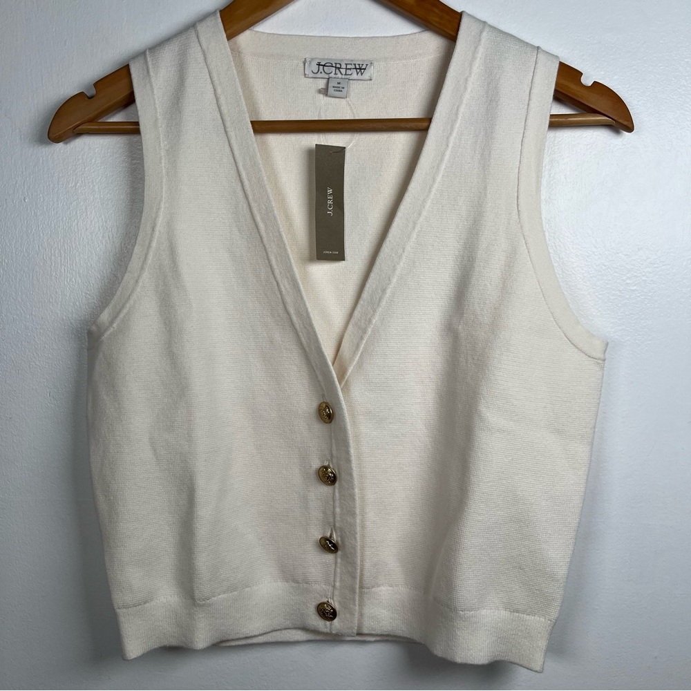 J.Crew Emilie Women’s Sweater-Vest New Sizes S,M Ivory - Picture 3 of 15